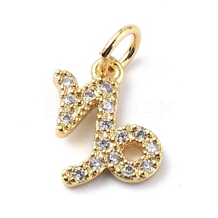 Brass Micro Pave Cubic Zirconia Charms ZIRC-F131-16G-03-1