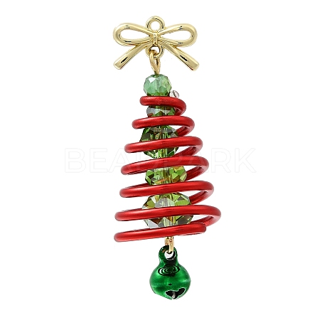 Christmas Electroplate Glass Pendants PALLOY-JF04364-03-1