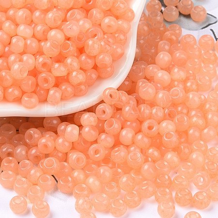 6/0 Imitation Jade Glass Seed Beads SEED-T006-04A-06-1