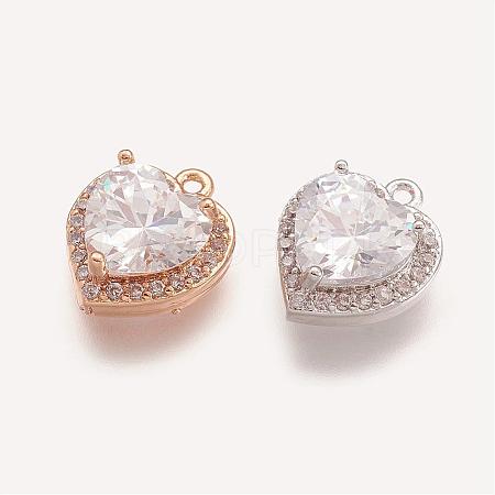 Brass Micro Pave Cubic Zirconia Charms ZIRC-E117-36-1