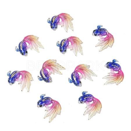 10Pcs UV Printing Acrylic Pendants TACR-YW0003-22M-1