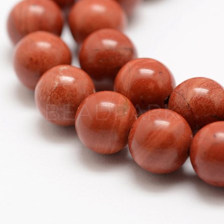 Natural Red Jasper Beads Strands X-G-E375-8mm-03-1