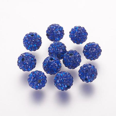 Polymer Clay Rhinestone Beads RB-K050-10mm-C19-1