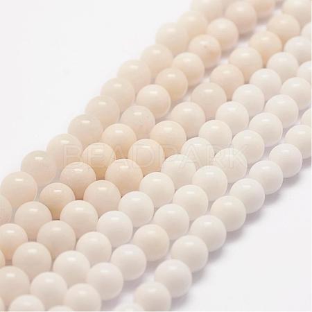 Natural White Jade Bead Strands G-G666-09-1