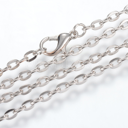 Iron Cable Chains Necklace Making X-MAK-R013-60cm-P-1