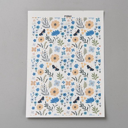 Flower Pattern Polymer Clay Water Transfer Paper DIY-WH0568-73B-1