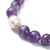 Natural Mixed Gemstone & Pearl Beaded Stretch Bracelet for Women BJEW-JB09384-4