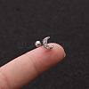 316L Surgical Stainless Steel Micro Pave Clear Cubic Zirconia Moon Cartilage Earrings WG9CD6D-34-1