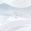 1Pc Letter Brass Rhinestone Open Cuff Rings for Women AJEW-LP0004-47L-S-3
