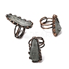 Irregular Rectangle Natural Green Quartz Adjustable Rings RJEW-M157-13R-1