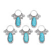 Synthetic Turquoise Cabochon Settings for Enamel PALLOY-N157-029-1