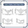 100Pcs 4 Styles Iron Filigree Joiners Sets IFIN-PH0002-18P-2
