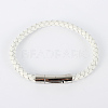 Simple Braided PU Leather Cord Bracelets BJEW-L386-M-2