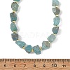 Rough Natural Blue Apatite Nuggets Beaded Necklaces NJEW-JN06376-4