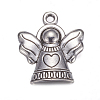 Tibetan Style Antique Silver Angel Pendants X-TIBEB-A11978-AS-LF-1