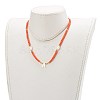 Natural Shell Initial Pendant Necklaces NJEW-JN03405-04-6