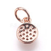 Brass Micro Pave Cubic Zirconia Charms ZIRC-E152-17RG-RS-2