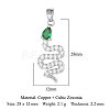 Brass Micro Pave Cubic Zirconia Pendants ZIRC-ZIRC-OY001-24-P-2