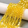 Transparent Electroplate Glass Beads Strands EGLA-A039-T6mm-B22-4