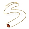 Gradient Color Natural Amber Nuggets Bead Pendant 304 Stainless Steel Satellite Chain Necklaces for Women NJEW-JN06063-4