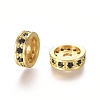 Brass Micro Pave Cubic Zirconia Spacer Beads ZIRC-L088-03B-G-1