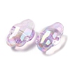 UV Plating Transparent Rainbow Iridescent Acrylic Beads OACR-C016-31D-2
