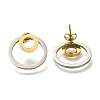 Ion Plating(IP) 304 Stainless Steel Stud Ring Stud Earrings EJEW-C118-02D-1