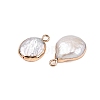 Electroplated Natural Keshi Pearl Teardrop Pendants PEAR-S018-02K-01-2