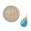 Dyed Synthetic Turquoise Pendants PALLOY-JF04355-01-2