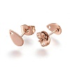 Ion Plating(IP) 304 Stainless Steel Stud Earring Findings STAS-O119-11B-RG-2