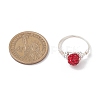 Handmade Polymer Clay Rhinestone Finger Rings for Women RJEW-JR00919-3