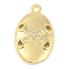 Cross Theme Real 18K Gold Plated Brass Micro Pave Clear Cubic Zirconia Pendants KK-L219-06G-06-1