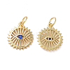 Brass Micro Pave Cubic Zirconia Charms ZIRC-G160-46G-2