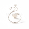 Copper Wire Wrapped Natural Freshwater Pearl Cuff Rings for Women RJEW-JR00553-02-7