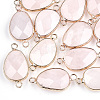 Natural Rose Quartz Links connectors G-S344-02N-1