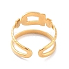 Ion Plating(IP) 304 Stainless Steel Belt Buckle Shape Open Cuff Ring for Women RJEW-L103-19G-3