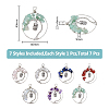 SUPERFINDINGS 7Pcs 7 Styles Owl Alloy Chip Beads Copper Wire Wrapped Pendant Sets FIND-FH0006-75-2
