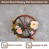 Natural Wood Hanging Wall Decorations Set HJEW-WH0047-22-4