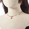 Glass Pearl Beaded Necklaces X1-NJEW-TA00004-7