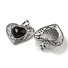 Natural Amethyst Peach Love Heart Pendants G-G158-01N-2