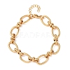 304 Stainless Steel Oval Link Chains Bracelets for Women BJEW-G780-05G-4