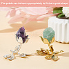 Rose Shaped Crystal Ball Display Stand Alloy Metal Base DIY-WH0430-065G-3