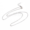 Anti-Tarnish Rhodium Plated 925 Sterling Silver Beadable Necklaces STER-I021-01P-4