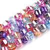 Transparent Electroplate Glass Beads Strands X-EGLA-N006-078I-1