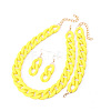 Acrylic Curb Chain Chain Necklaces & Dangle Earrings & Bracelets Sets FS-WGA399B-06-1