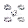 Brass Micro Pave Cubic Zirconia European Beads KK-K399-14P-1