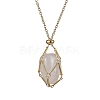 Crystal Cage Holder Necklace X-NJEW-JN04588-1