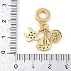 Rack Plating Brass Cubic Zirconia European Dangle Charms KK-P287-23G-3