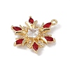 Christmas Theme Brass Micro Pave Cubic Zirconia Pendants X-KK-Z065-01-01G-2