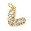 Rack Plating Brass Micro Pave Cubic Zirconia Pendants KK-K392-25G-1